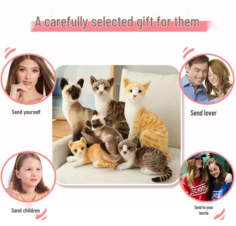 Реалистичная плюшевая фигурка кошки