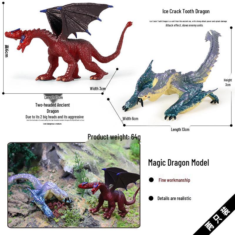 Dinosaur & Dragon Plastic Toy Set: Mythical Animal Figures for Kids