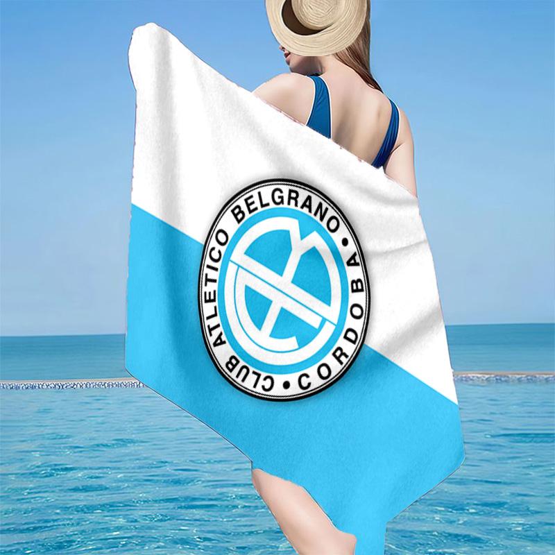 Atletico Belgrano Crest Microfiber Beach Towel, Lightweight And Quick-Dry, for Summer Travel, Beach Essential, Swimming Pool