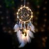 Dream Catcher Eye-catching Creative Shape Iron Ring LED Moon Dream Catcher Wall Art Ornament for Home