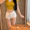 Женские шорты с низкой посадкой, утягивающие, белые, горячие - Повседневная летняя одежда