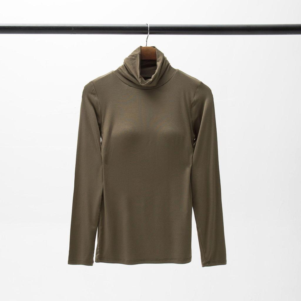 Модальная женская базовая рубашка с длинным рукавом и нагрудными вкладышами, без косточек, с интегрированной чашкой, осенне-зимняя верхняя одежда и одежда для сна