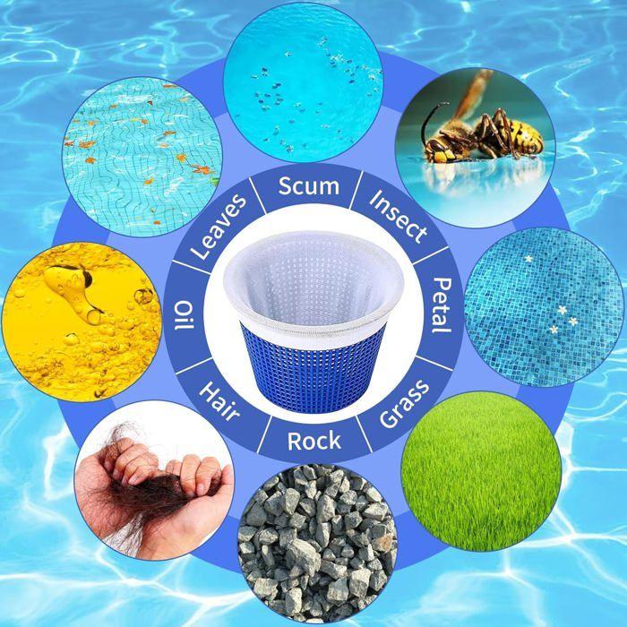 Chaussettes skimmer piscine en nylon - Lot de 30 préfiltres réutilisables lavables