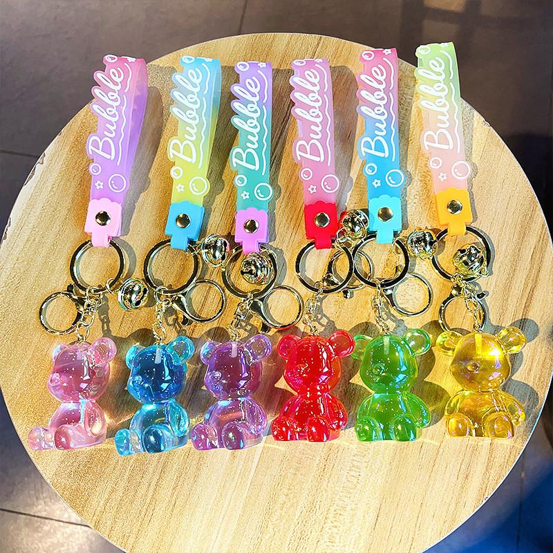 Colorful Resin Cartoon Keychains Bear And Rabbit Perfect For Party Favors