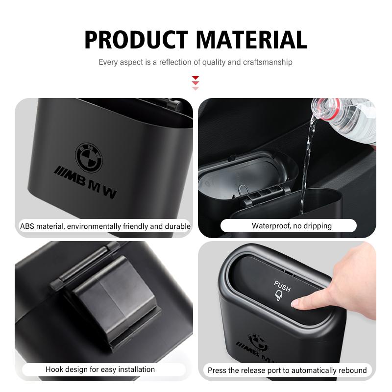 Car Door Hanging Trash Can Storage Box Auto Accessories For BMW X1 X3 E39 E46 E30 E36 E87 E60 E90 F26 G02 E70 F15 E53 G05 E71 PI1