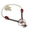 Rose Quartz Garnet Gemstone 925 Silver Plated Handmade Jewelry Necklace 18"