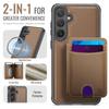 For Samsung Galaxy S26 Magnetic Case JEEHOOD J10 Leather Back Phone Cover with Detachable Card Holder Kickstand