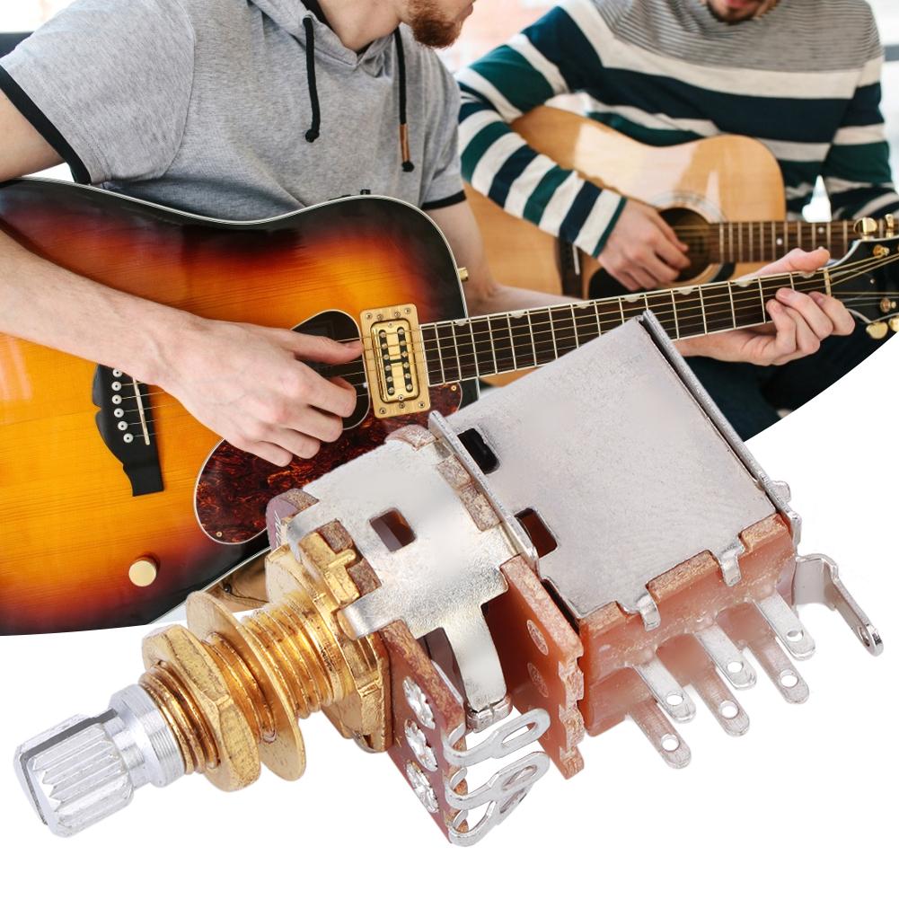 Guitar Control Pot Tone Potentiometer Electric Guitar Bass Push Pull 18mm Shaft Length a500kGold