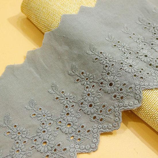 1Y(91CM) Flower Hollow 14CM Wide Cotton Cloth Lace Trim Fabric Clothes Accessories Cuffs Skirt Hem