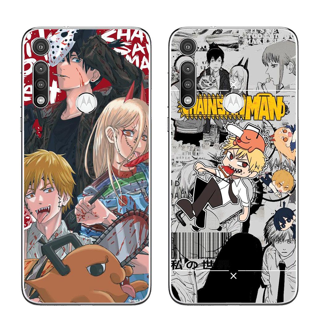 Чехол-книжка Chainsaw Man Denji Makima для Motorola Moto G13 G14 G53 G54 G62 G72 G82 G84 E13 E20 G42 G32 G23 G22