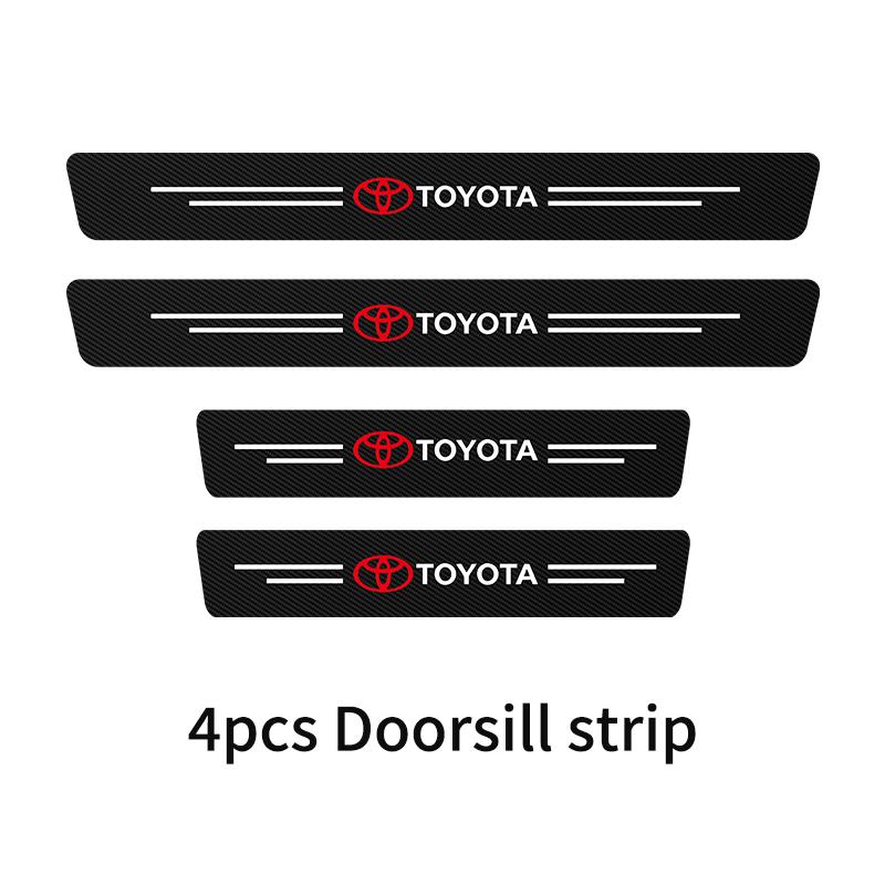 4PCS Car Door Sill Protective Films Stickers For Toyota Corolla Yaris Camry Prius RAV4 CHR Hilux Aygo Avensis Key Accessories