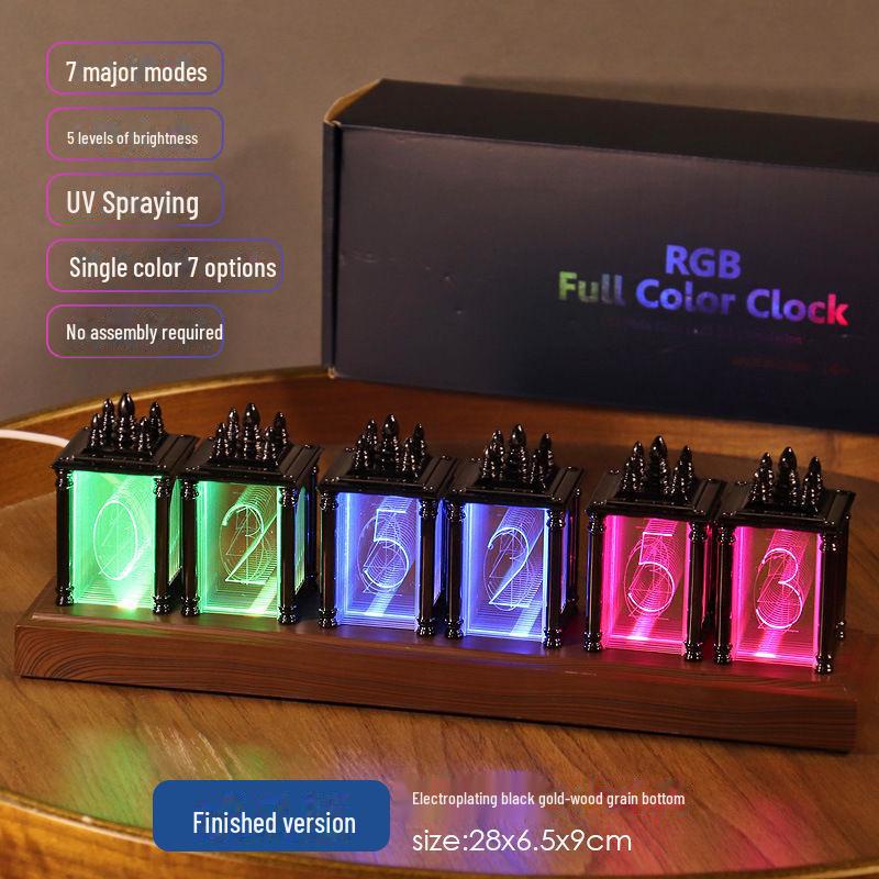 Часы Nixie с имитацией RGB-ламп - ценное украшение для рабочего стола для игровых комнат
