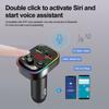 Автомобильный Bluetooth 5.0 FM-передатчик Dual USB PD Быстрое зарядное устройство Цветные огни Беспроводной Handsfree Аудиоприемник MP3-плеер Автомобильный комплект