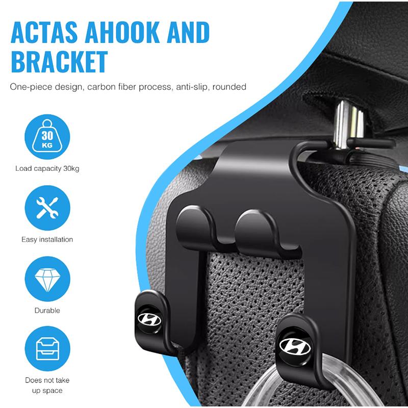 Car Seat Headrest Hook Multifunctional Storage Mobile Phone Holder For Hyundai I30 Tucson Veloster Kona I10 I35 Elantra Santa Fe Gadget