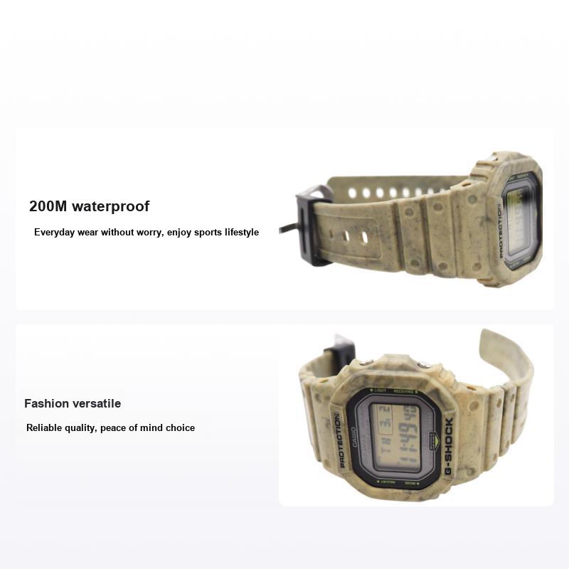 Casio Серия G-Shock Универсальные кварцевые часы Водонепроницаемые Спортивные Повседневные Солнечный кварцевый механизм Ремешок из смолы Унисекс часы Желтые GW-B5600SL-5JF