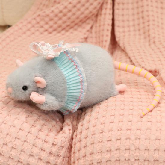 Плюшевая игрушка мышь, мягкая набивная игрушка, милая кукла-крыса с кружевной юбкой, украшенная бантом, декоративная плюшевая мышь для детской спальни, украшение стола, подарок