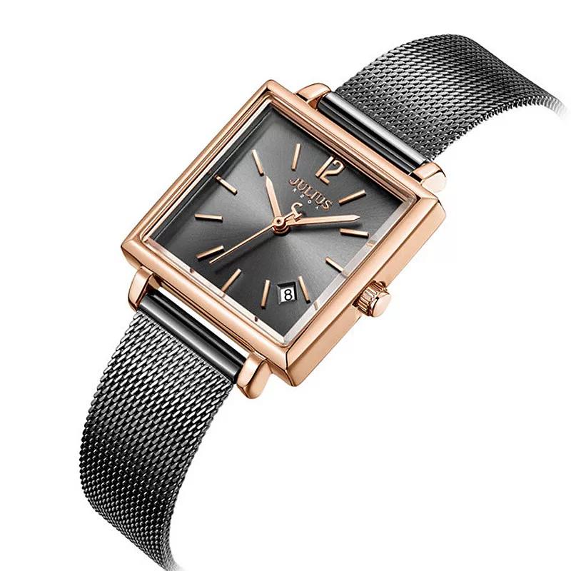 Julius Fashion Square Calendar Waterproof Student Watch