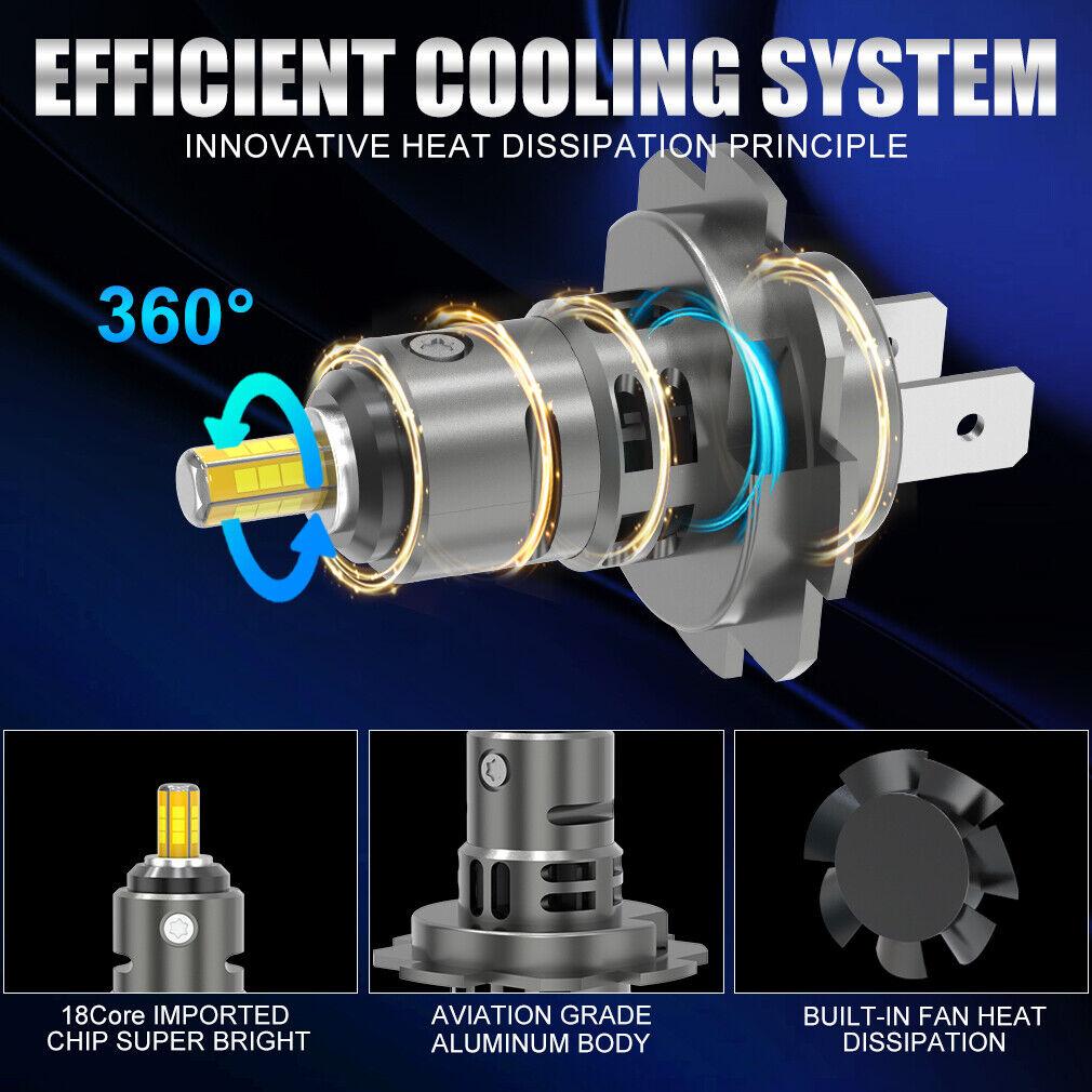 2 шт. 6-сторонние 360° 20000LM H7 светодиодные автомобильные фары лампы Canbus светодиодные лампы для беспроводной связи с вентилятором CSP Auto Mini H7 фары противотуманные фары Plug&play 6000K 12V