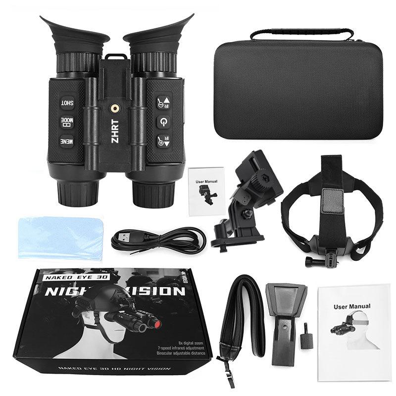Head Mounted NV8300 Infrared Night Vision Binocular 8x Digital Zoom 4K UHD 36MP 3D Night Vision Goggles Video Recording