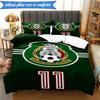 3PCS Mexico Football Team Emblem Printed Soft Bedding Set,Including 1pc Duvet Cover And 2pcs Pillowcases Perfect for Bedroom, Dormitory, Fan gift
