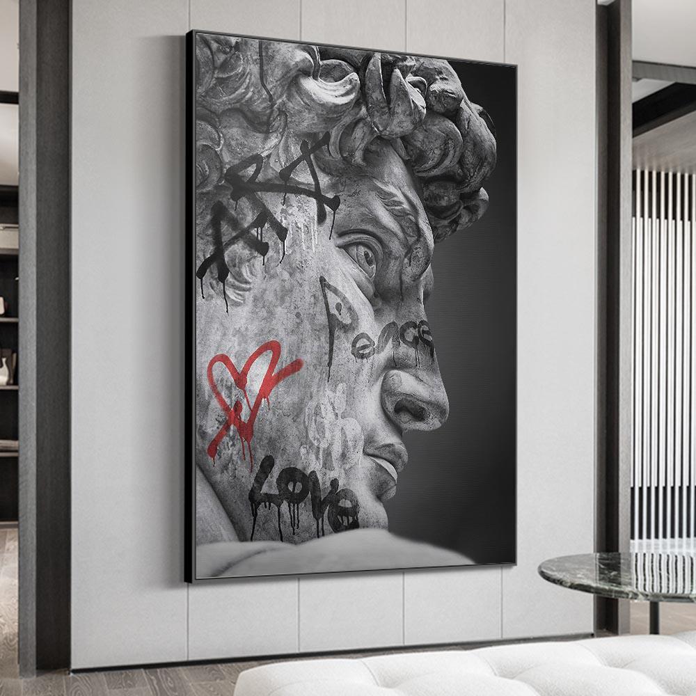 Скульптура Давида, картина маслом, художественные плакаты и гравюра, мотивация, современное украшение для дома и гостиной