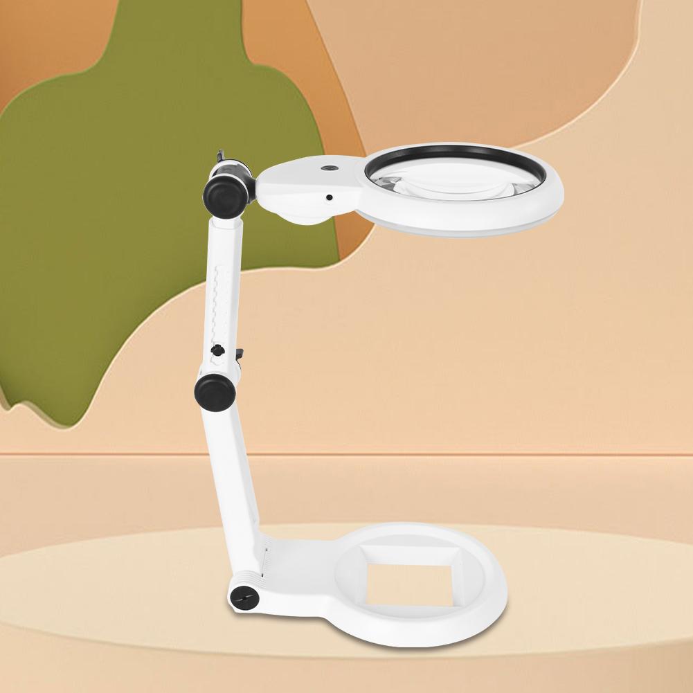 Foldable Magnifying Glass 8/21/24 LEDs Lighted Folding Magnifying Glass High Magnification for Reading Repair and Identification