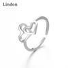 Lindon Classic Copper Alloy Zircon Ring Ladies Jewelry Wedding Promise Party Gift