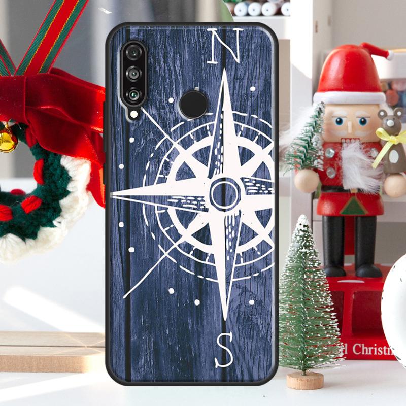 World Map Compass Nautical For Huawei Nova Y73 Y60 Y70 Y90 Y72 Y61 Y91 7i 8i 11i 12i 12s 9 10 SE P20 P30 P40 Lite Case
