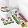 Christmas Snowman Print Toilet Bathroom Mat And Shower Curtain Three Piece Set