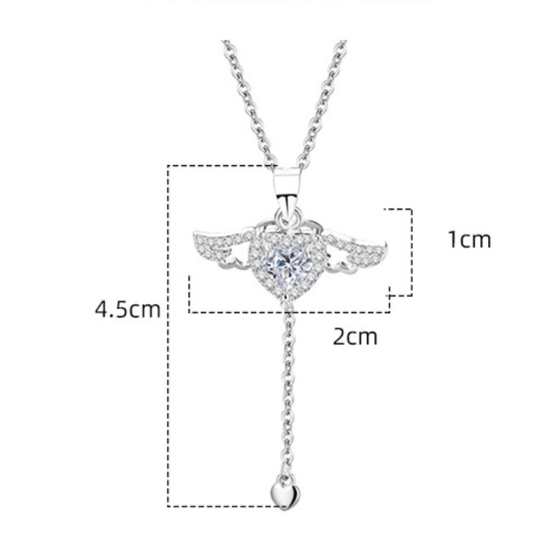 Модное ожерелье в форме сердца Купидона, легкий свет, роскошный романтический подарок с крыльями ангела
