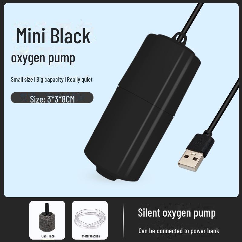 Компактный USB-кислородный насос для аквариумов и рыбалки на открытом воздухе: Бесшумный и эффективный оксигенатор