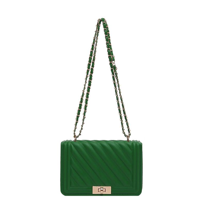 Street Style Small Square Pu Shoulder Bag With Lock Closure For Daily Use