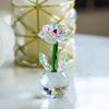 Faux Crystal Sunflower Figurine Glass Flower Ornament Collectible Desk Sunflower Statue for Table Window Car Decor