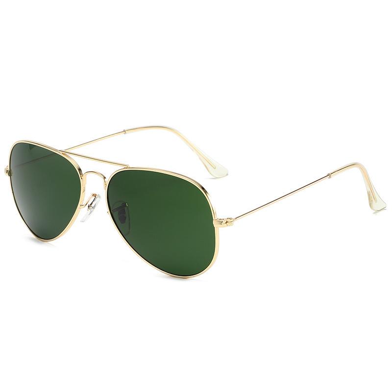 Tempered glass lens color film men's high-end sunglasses metal trend sunglasses women's big-name toad glasses