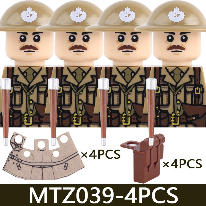 MOC Военная Серия WW1 Прусский Британский Солдат Фигурки Строительные Блоки Армия Пехотинец Воин Рюкзак Аксессуары Кирпичики Игрушки