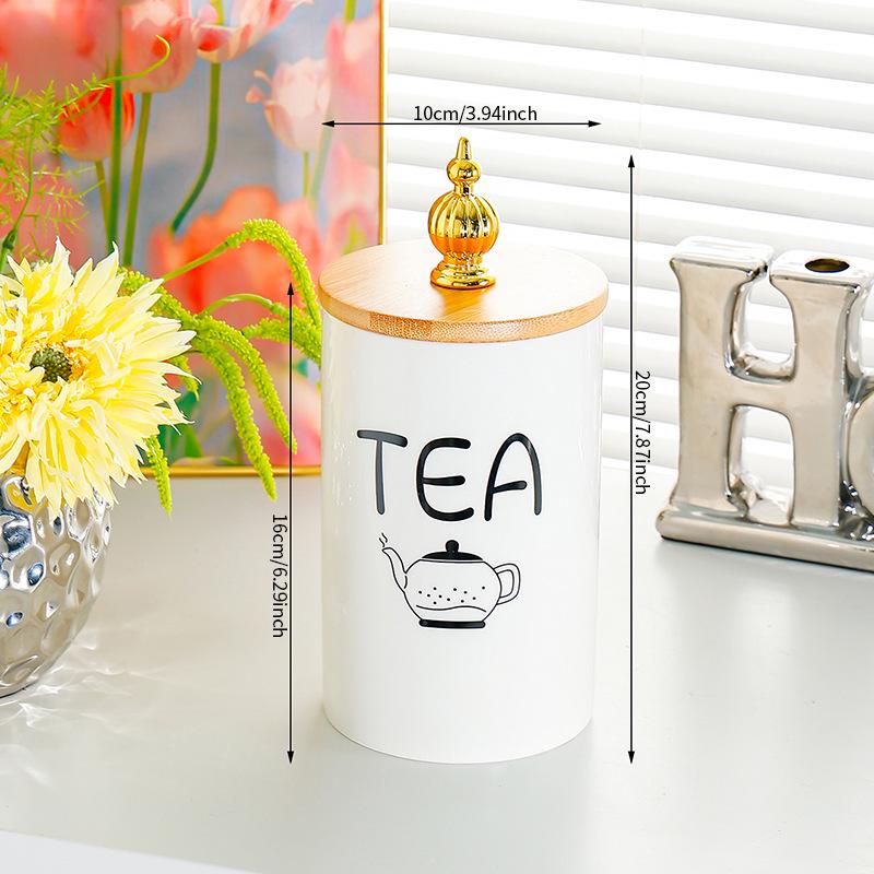 White Ceramic Moisture-Proof Storage Jars with Lids - Ideal for Sugar, Tea, and Beans