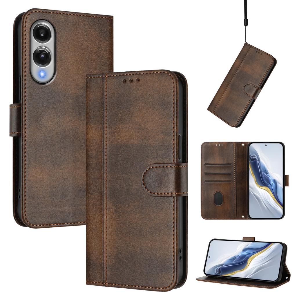 For Samsung Galaxy S25 Edge Cases Wallet Stand Retro Texture Leather Phone Cover with Lanyard