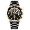 CRRJU 2214New Men's Business Watch, Six-Hand Chronograph Multifunctional Stainless Steel Watch