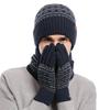 European and American Autumn and Winter Men's and Women's Warm Woolen Hats, Knitted Thick Anti Cold Adult Hats, Scarves, Gloves Set for Women