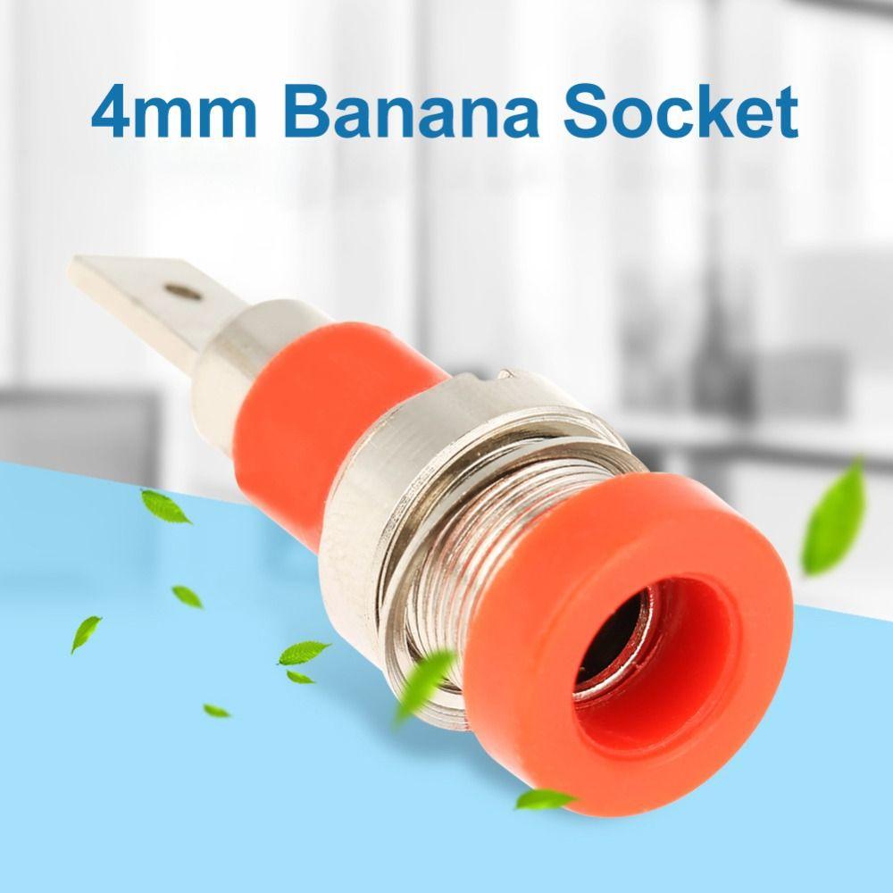 10 PCS 4.0mm Banana Jack Socket Mixed Color Female Adapter Panel Mount Banana Socket Banana Binding Post Test Probes