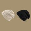 Elastic Letter Beanie Cap Solid Color Knitted Hat Fashion Ear Protection  For Men Women