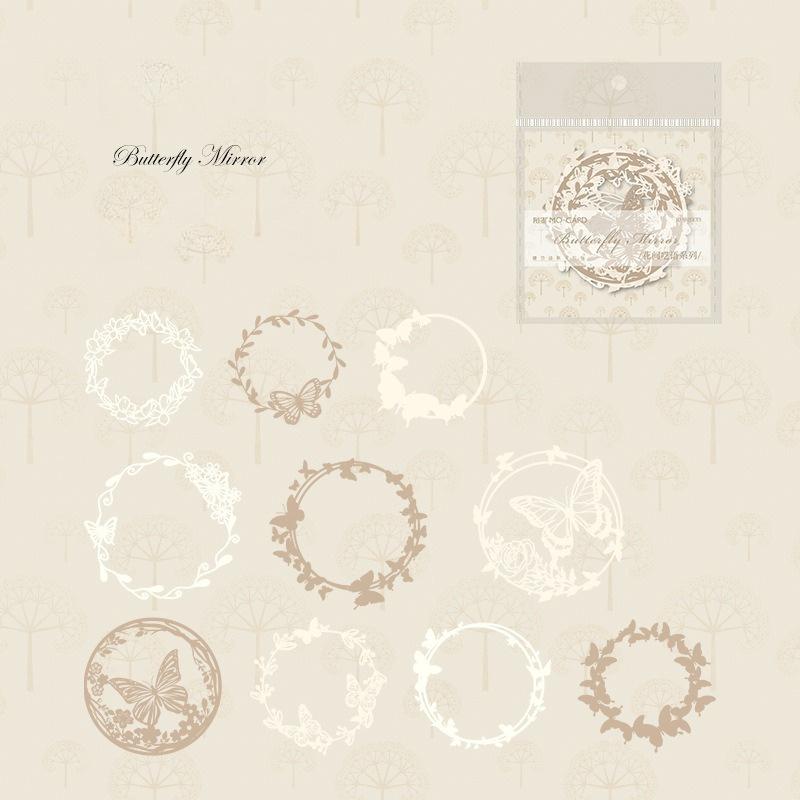 1 шт. Набор карточек с полыми рамками Серия «Шепот цветов» Легкий ретро солевая серия Венок бабочка материал для украшения блокнота бумага и карточка