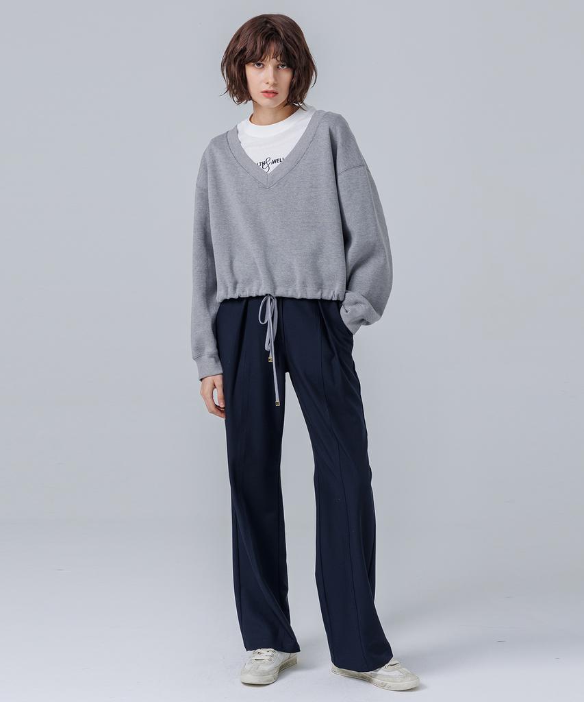 PAGE Pintuck Elastic Pants_Navy