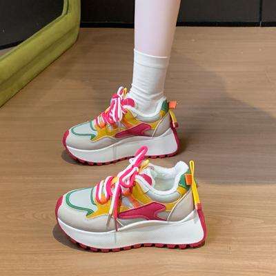 Новые бархатные кроссовки для женщин, зимние, новые, увеличивающие рост, повседневные, дышащие, на толстой подошве, с цветными вставками, обувь для путешествий