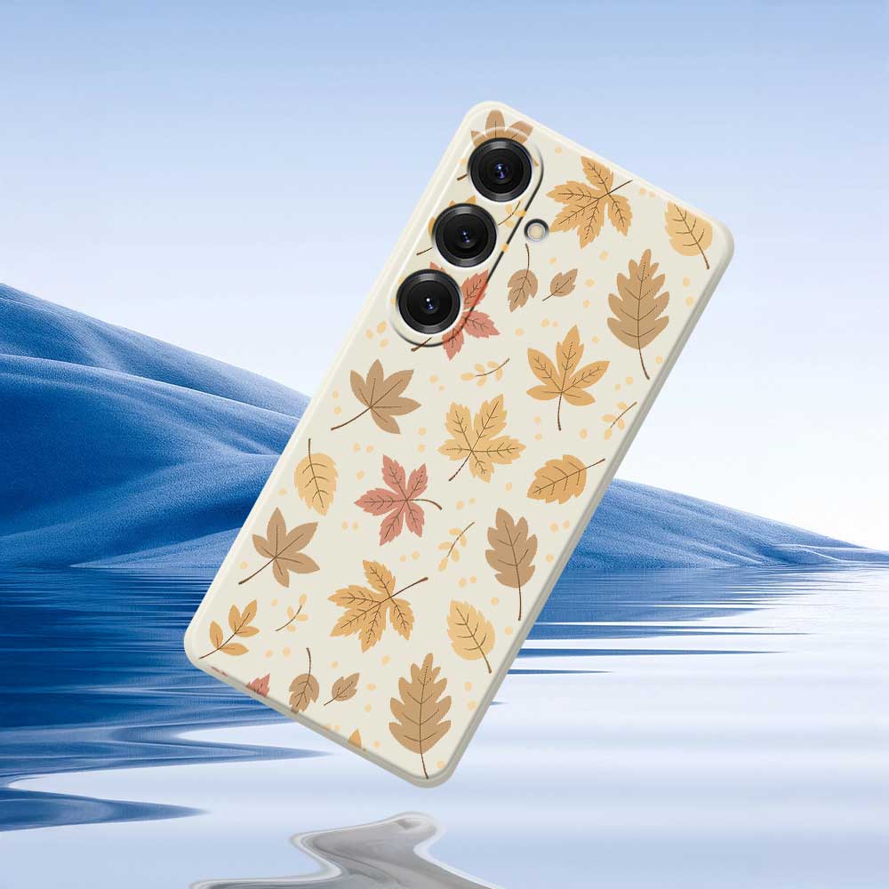 Для Samsung Galaxy S25 Чехол с принтом в виде листьев Прямой край ТПУ Задняя крышка для телефона
