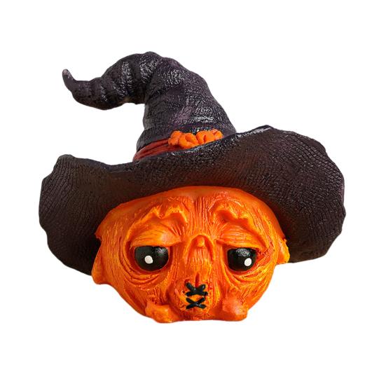 Mini Pumpkin Statue with Witch Hat Halloween Decoration Exquisite Workmanship Cute Pumpkin Figurine Table Festival Decoration