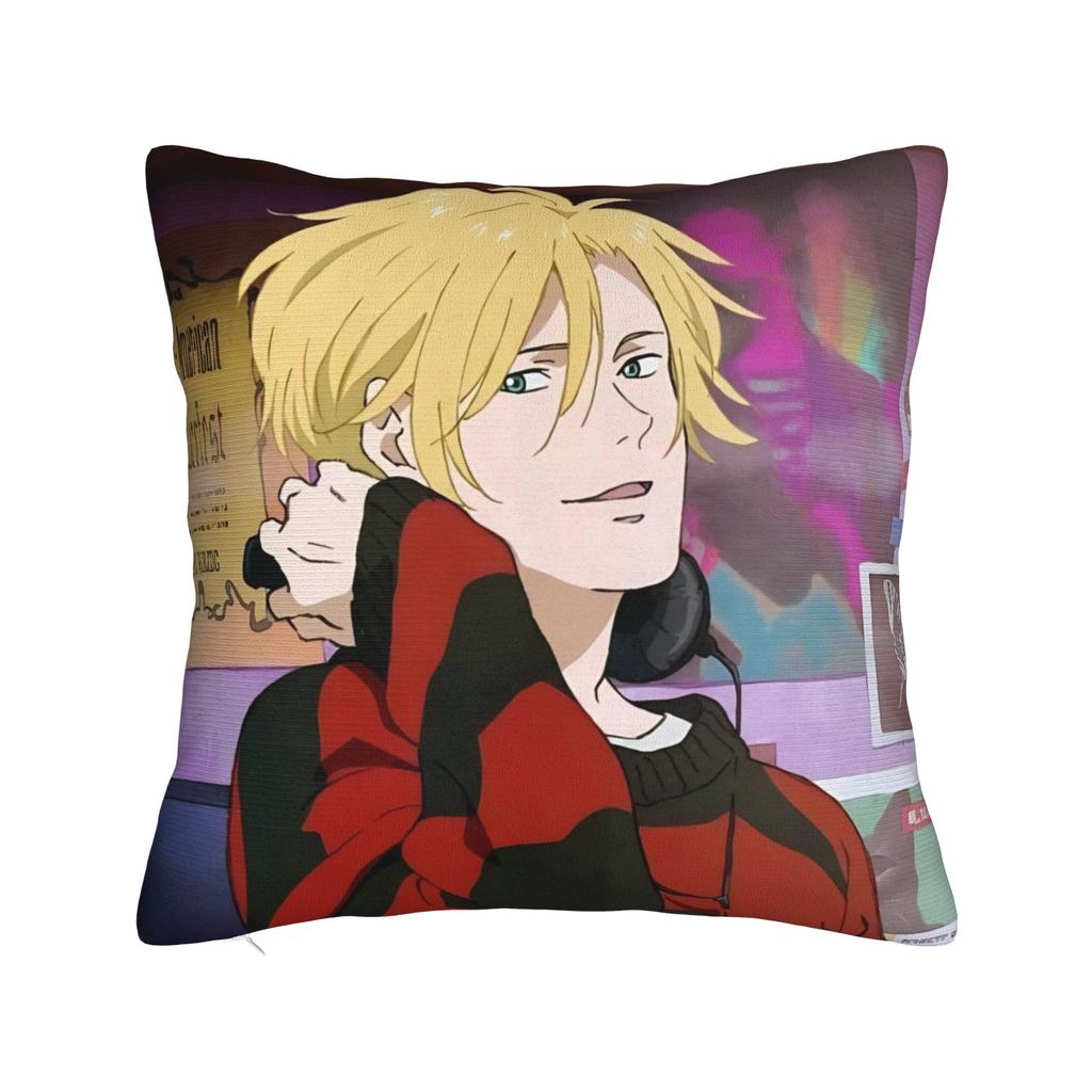 Декоративные наволочки Банановая рыба Аниме Аксессуары Постельная Подушка Чехол Наволочка Молния Много Размеров