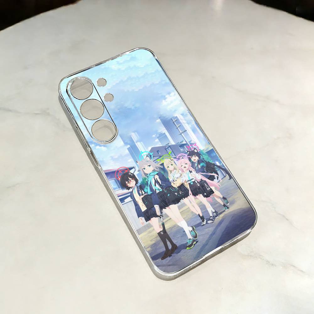 B-Blue Archive Anime The Animation Transparent Shockproof phone Case For Samsung S25,24,21,22,23,30,20,Ultra,Plus,Fe,Lite