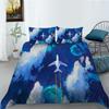 3D Aircraft Bedding Set, Transportation Tools, Quilts, Pillowcases, 2/3 Pieces, DE135 * 200, Boys' Room, Full Size, Soft, Zippered Bedroom Decoration
