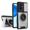 KEYSION Магнитный чехол для телефона для HONOR X8d Защита камеры со сдвижной крышкой Вертикальная подставка Кольцо 360° Ударопрочная задняя крышка для Honor X8d